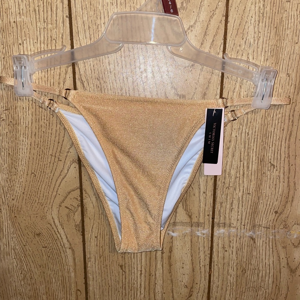 Victoria’s Secret Super Cheeky Gold Shimmer Swim Bottoms